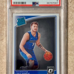 2018 Optic Luka Doncic PSA 9 Mint Rated Rookie Card RC #177 Dallas Mavericks