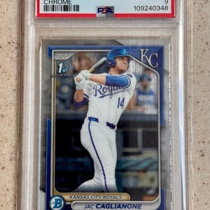 Jac Caglianone 2024 Bowman 1a bozza Chrome Kansas City Royals #BDC-8 PSA 9 Mint ******Carta da principiante Red Hot******