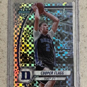 2024-25 Bowman University Chrome - Cooper Flagg #16 X-Fractor Rookie Card RC Duke Blue Devils Dallas Mavericks #1 Overall
