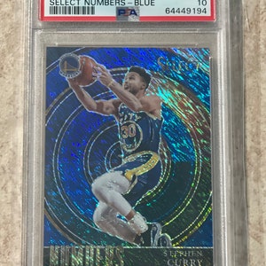 Stephen Curry 2020 Select Round Numbers Blue Prizm PSA 10 Gem Mint