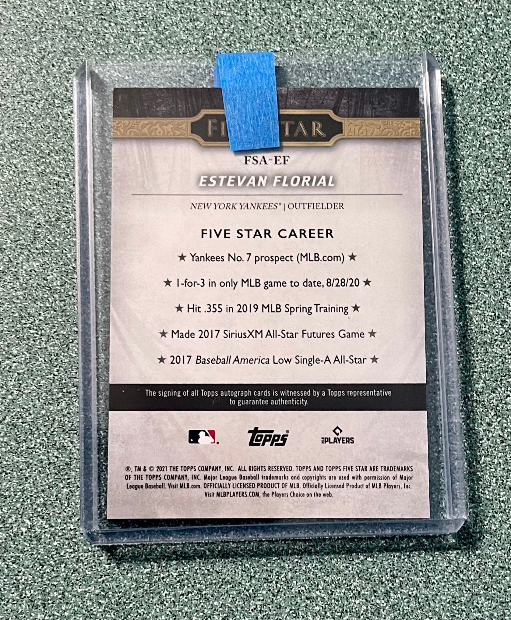 Estevan Florial 2021 Topps Chrome On Card Auto Rookie Rc