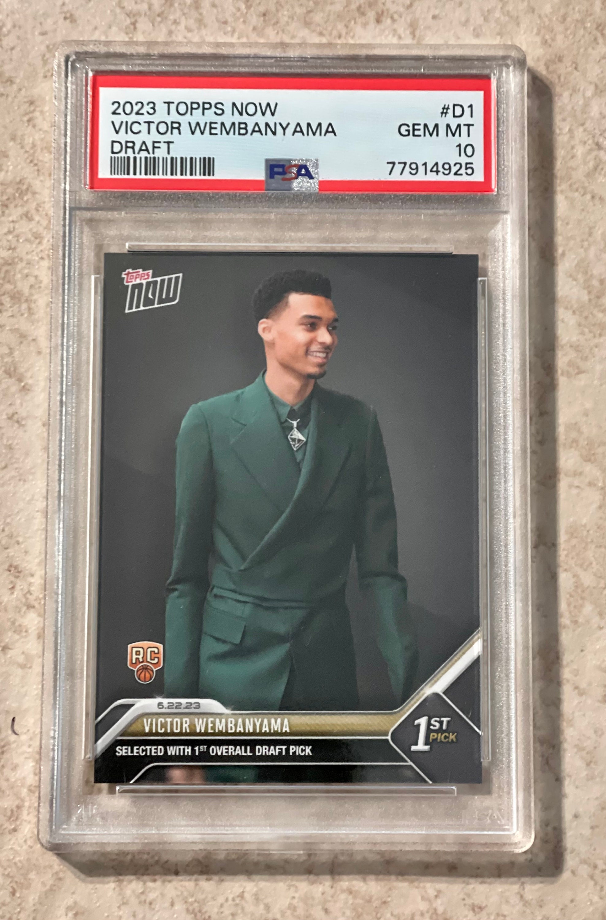 2023 Topps Now Victor Wembanyama Rookie D1 Entwurf PSA 10 Gem Mint 