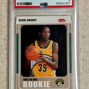 2007 Fleer Kevin Durant Rookie RC PSA 9 Mint #212 Seattle SuperSonics Golden State Warriors Phoenix Suns