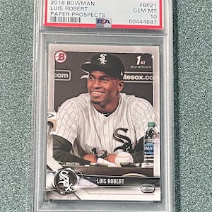 2018 Bowman Prospects Paper #BP21: Luis Robert 1e Bowman Rookie. PSA 10. Edelsteenmunt