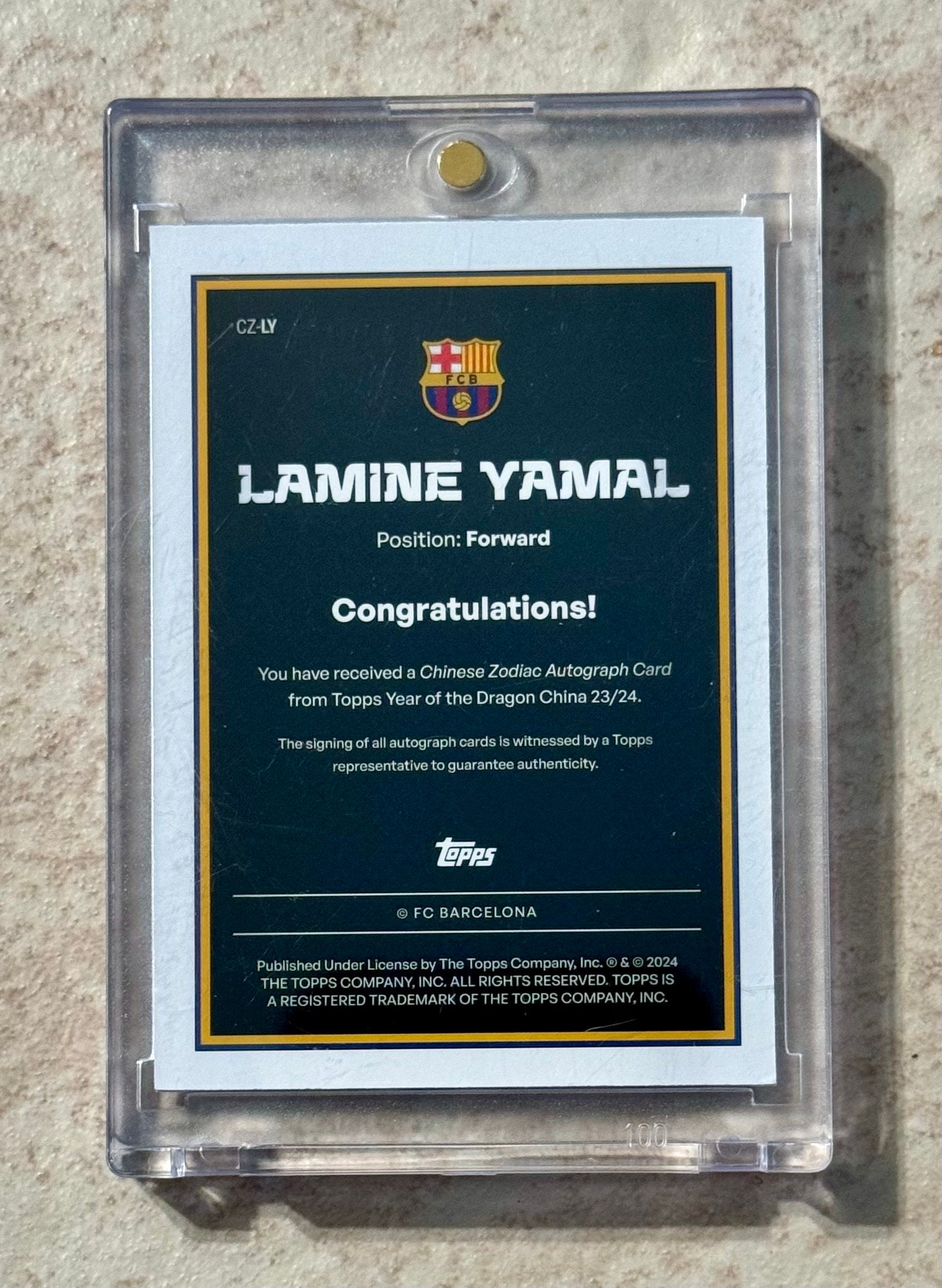 2024 Topps Barcelona Year of Dragon Lamine Yamal #CZ-LY RC 2024 Topps Barcelona Year of Dragon Lamine Yamal #CZ-LY RC