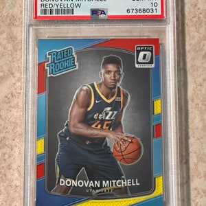 2017-18 Donruss Optic Rot Gelb #188 Donovan Mitchell Jazz RC Rookie PSA 10 Gem Mint