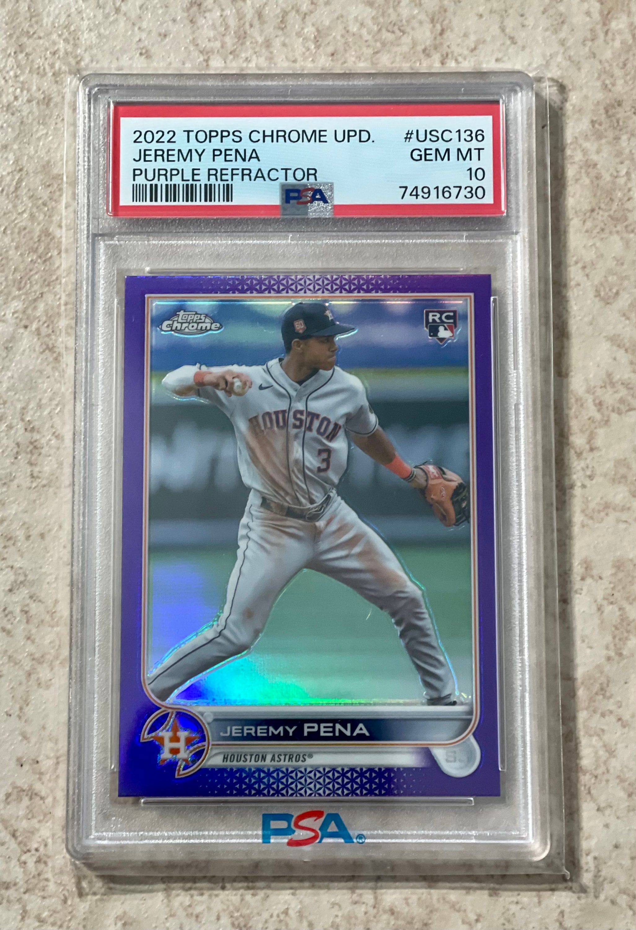 Bowman 2020 Jeremy Pena Purple Ref Auto