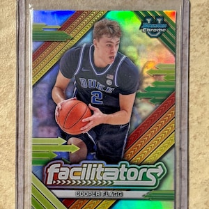 2024 Bowman Chrome University Cooper Flagg #F-10 Facilitators Silver Refractor Rookie Card RC Duke Blue Devils Dallas Mavericks #1 Overall