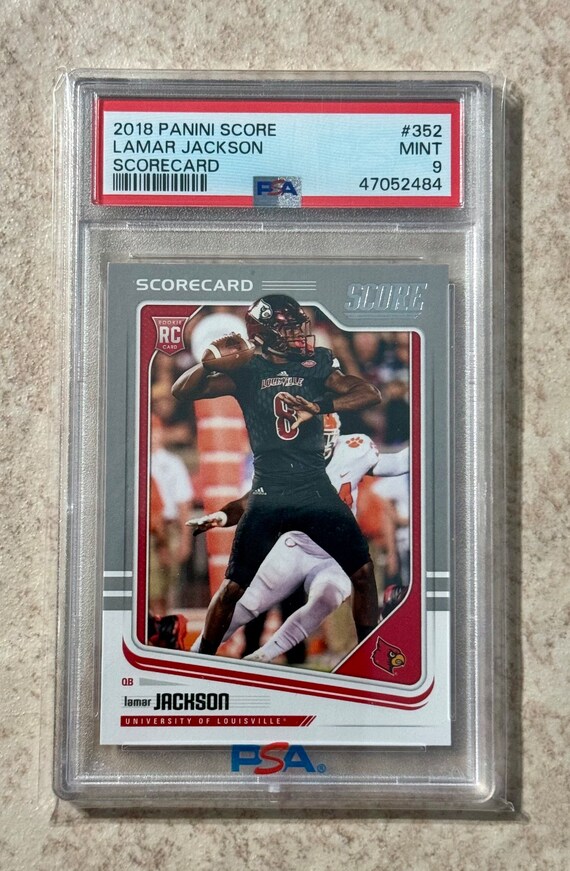 2018 Lamar Jackson Score SCORECARD #352 RC PSA Mint Baltimore