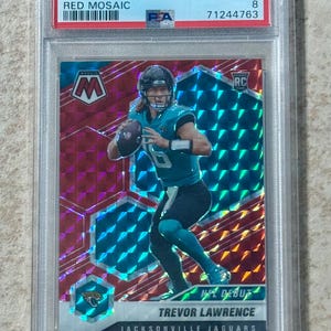 2021 Panini Mosaic #301 Trevor Lawrence Red Mosaic Rookie RC PSA 8