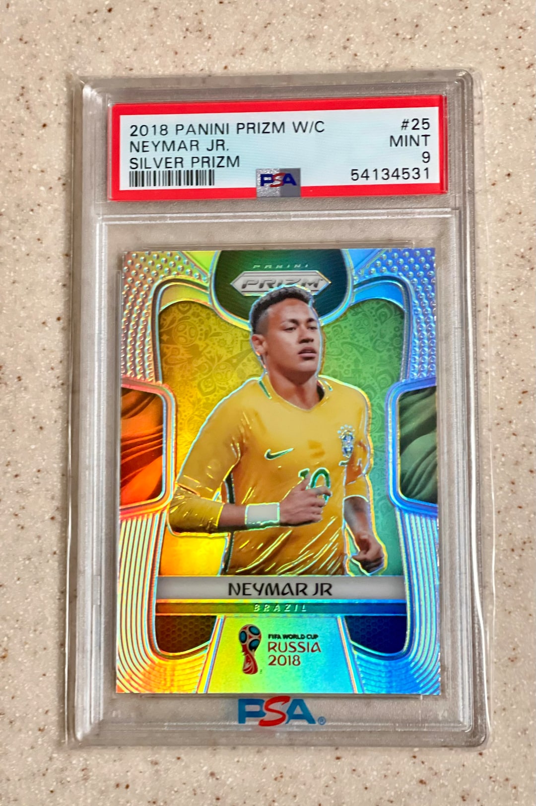 2018 Panini Prizm World Cup Neymar Jr. Silver Prizm 25 PSA 9