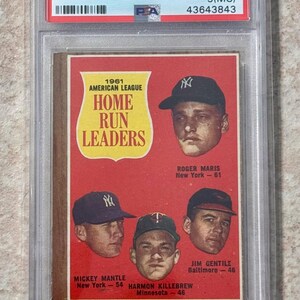 1962 Topps #53 AL Home Run Runners PSA 3 MC Mantle Maris Killebrew