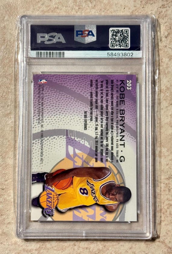 1996-97 Fleer - #203 Kobe Bryant (RC) PSA 9 Mint - Etsy.de