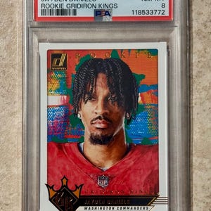 2024 Panini Donruss RC Gridiron Kings #1 Jayden Daniels Rookie RC PSA 8 Washington Commanders Red Hot