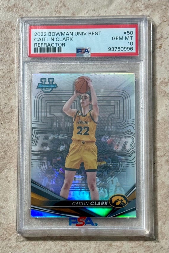 Graded 2022 Topps Bowman University Best Caitlin Clark #50