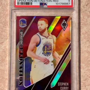 2023 Panini Phoenix Operation Detonation Red #17 Stephen Curry #d/125 PSA 9 Mint Golden State Warriors