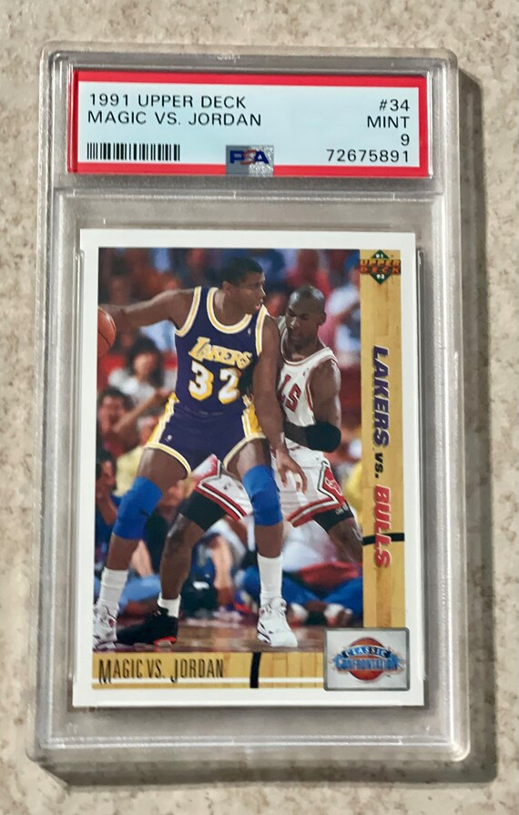 1991-92 Upper Deck #34 Magic Johnson Michael Jordan PSA Mint