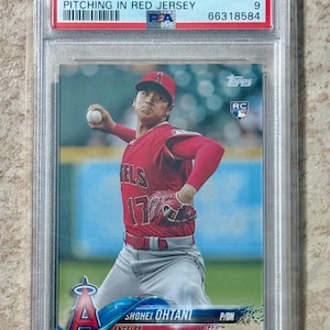 Tarjeta de novato de los Angels de Shohei Ohtani con actualización de Topps 2018 Tarjeta de novato de PSA 9 Mint