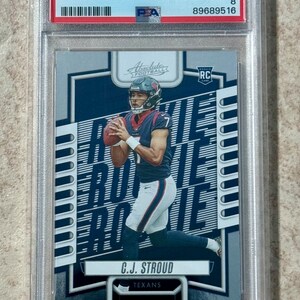 2023 Panini Absolute - Rookies Black #102 C.J. Stroud Rookie Card, PSA 8