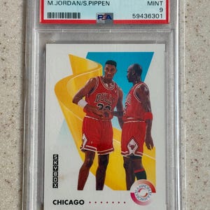 Skybox Scottie Pippen Michael Jordan HOF PSA 1991, 9 perfeito estado