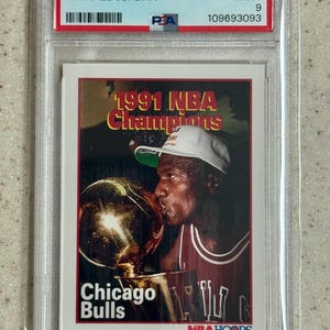 1991 Hoops Michael Jordan Champs PSA 9 Mint Novo Estojo #543 Chicago Bulls