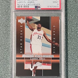 2003 Oberdeck Lebron James Rookie Exclusives Card # 1 Graded PSA Mint 9