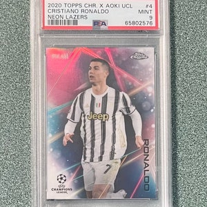 2020 Topps Chrome X Aoki UCL Cristiano Ronaldo Neon Lazers PSA 9 Mint #4