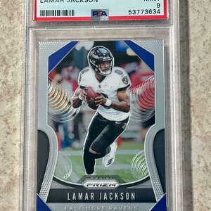 2019 Panini Prizm Lamar Jackson PSA 9 Mint 2nd Jahr Baltimore Ravens