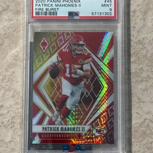 Patrick Mahomes Panini Phoenix Fire Burst # 45 2020 PSA 9 Menthe des Chiefs de Kansas City