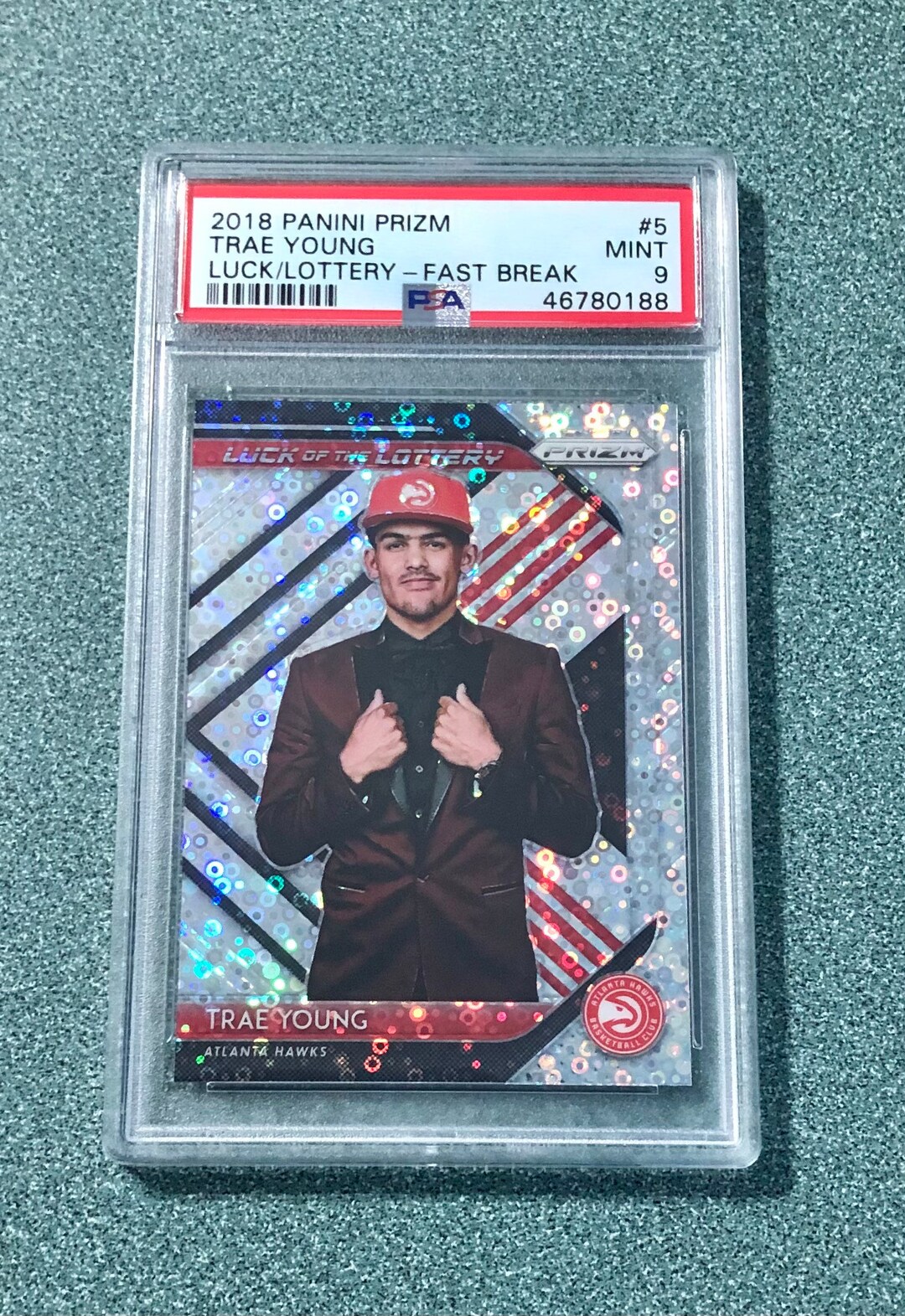 2018-19 Panini Prizm Fast Break Glück der Lotterie Trae Young 5 