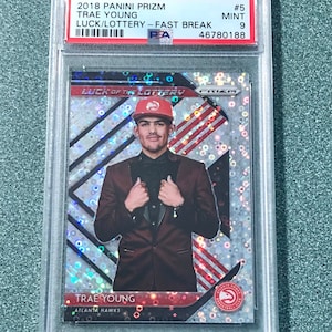 2018-19 Panini Prizm Fast Break Glück der Lotterie Trae Young #5, Graded PSA 9 Mint