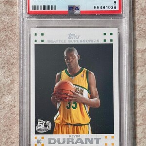 2007 Topps Rookie Card #2 Kevin Durant RC SuperSonics PSA 8