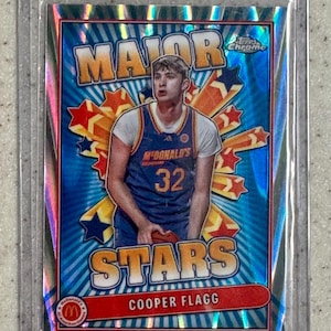 Cooper Flagg Topps Chroom McDonald's Major Stars ZELDZAME RayWave Refractor 2024 RC Rookie Card RC Duke Blue Devils Dallas Mavericks #1 overall