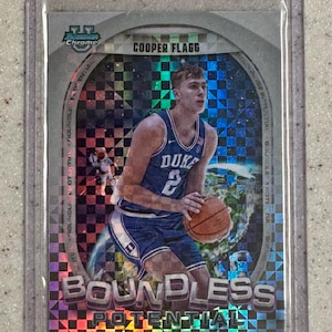 2024-25 Bowman Chrome U #3 Cooper Flagg Boundless Potential X-Fractor Rookie Card RC Duke Blue Devils Dallas Mavericks #1 Overall
