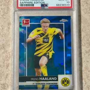 2020-21 Topps Chrome Bundesliga Sapphire Erling Haaland PSA 10 Gem Mint #32