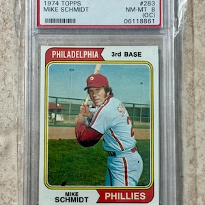1974 Topps Mike Schmidt #283 PSA 8 oc HOF 2da tarjeta