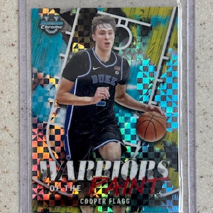 2024-25 Bowman University Chrome Cooper Flagg “Warriors of the Paint” X-Fractor Rookie Card RC Duke Blue Devils Dallas Mavericks #1 Overall