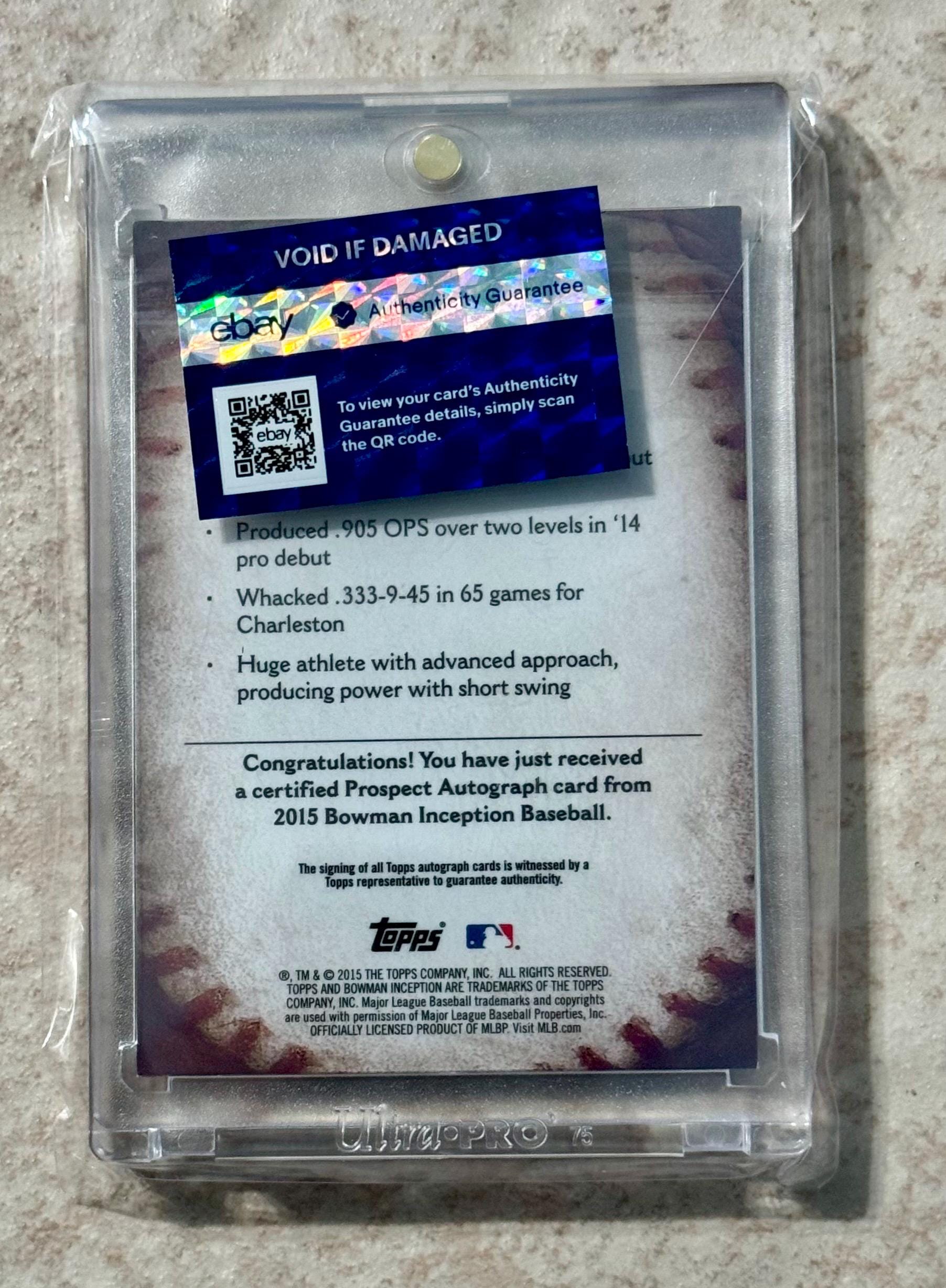 2015 Bowman Inception - Prospect on Card Autograph #PA-AJ