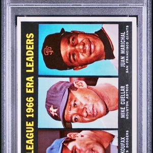 1967 Topps NL ERA Leaders #234 Koufax/Cueller/Marichal PSA 4