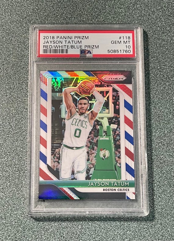 2018-19 Panini Red White Blue Prizm #118 Jayson Tatum Celtics PSA 