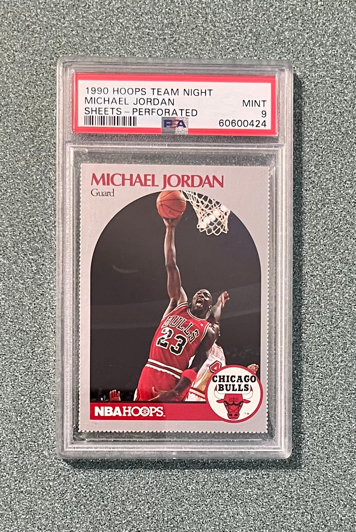 1990 NBA Hoops Team Night Sheets Michael Jordan Bulls HOF PSA 9 