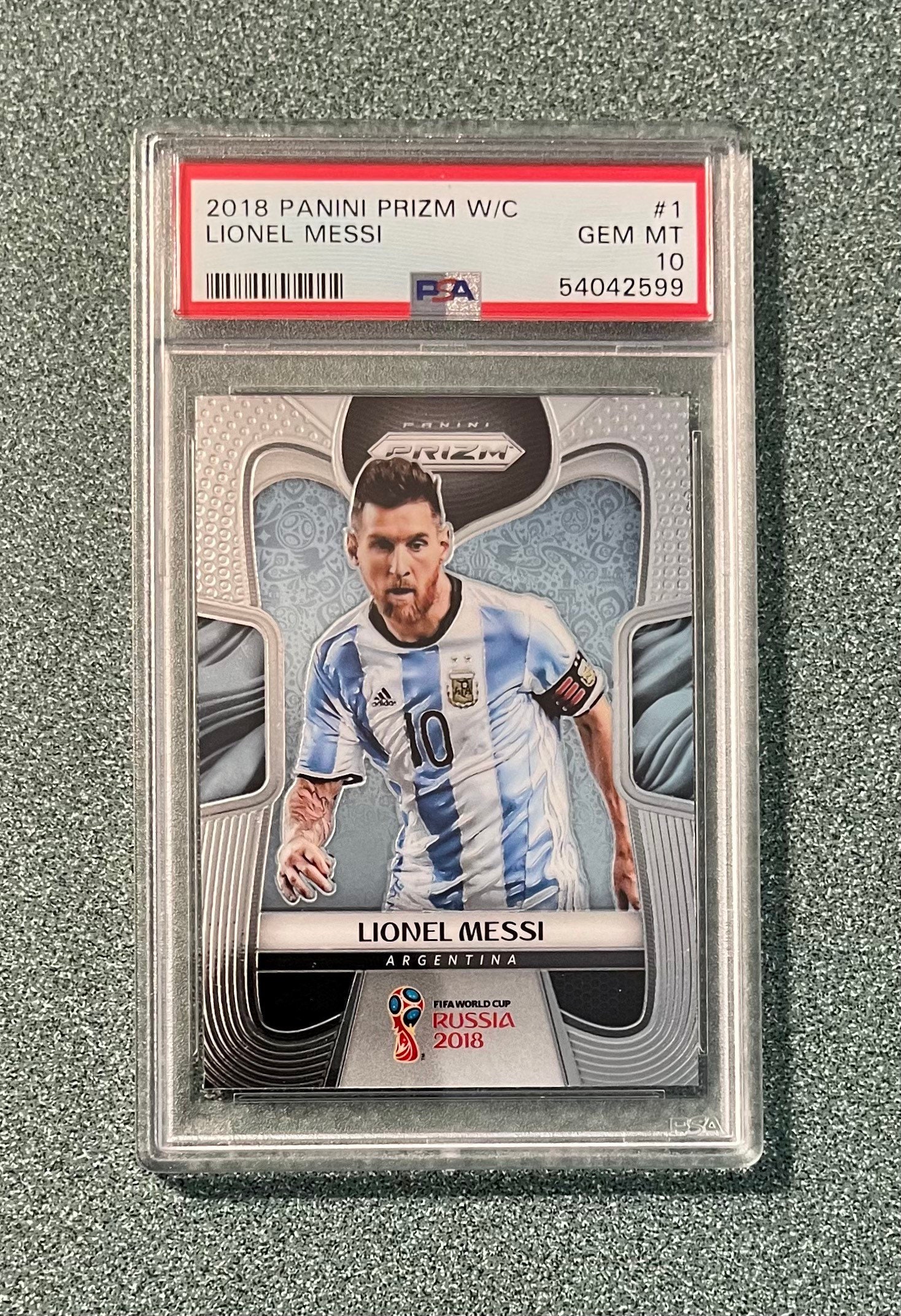 2018 Panini Prizm World Cup Soccer #1 Lionel Messi Argentina PSA 10 Gem Mint