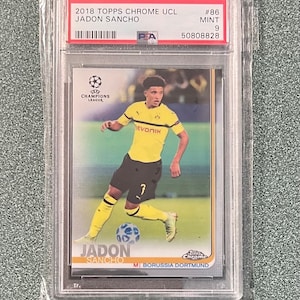 2018-19 Topps Chrome UCL Jadon Sancho #86 PSA 9 Mint Rookie RC