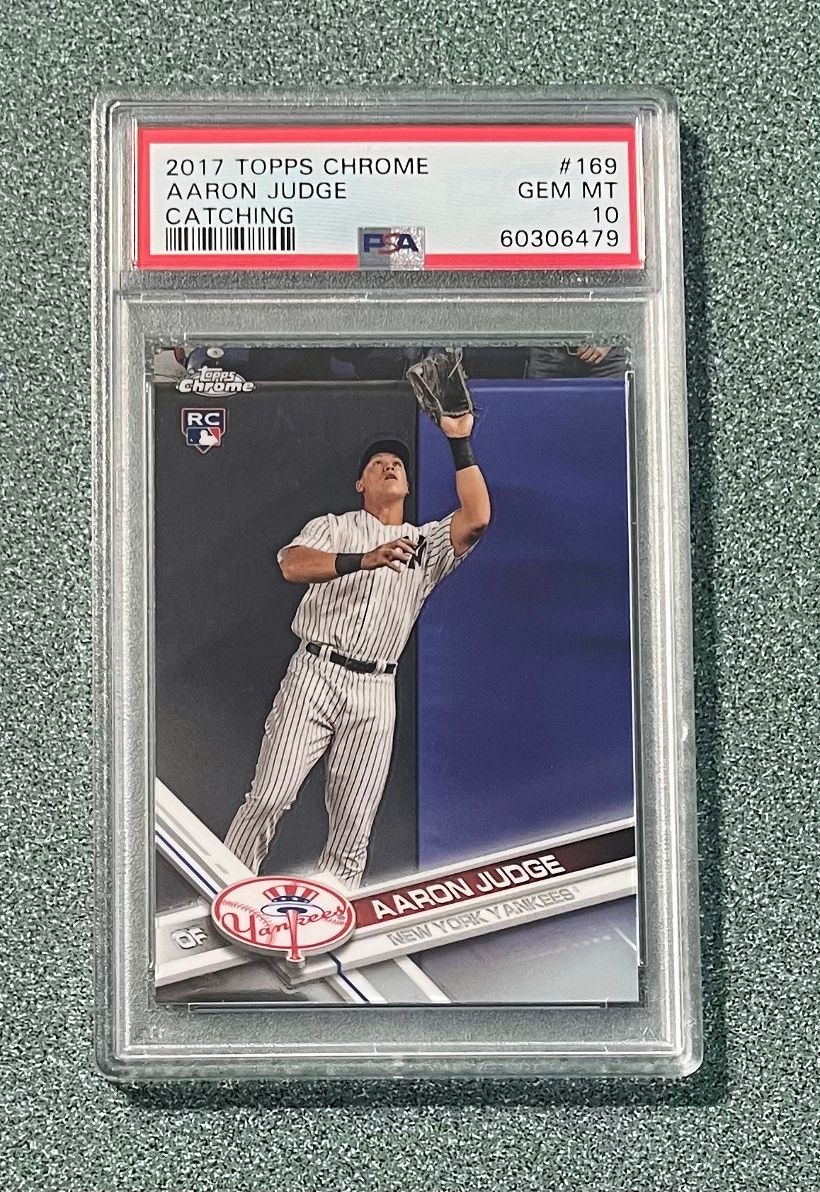 2017 Topps Chrome #169 Aaron Judge Catching RC Rookie PSA 10 Gem Mint  Rookie Card