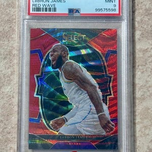 2022 Panini Select LeBron James Red Red Wave Prizm SP PSA 9 Mint Los Angeles Lakers Cleveland Cavaliers