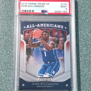 Zion Williamson Panini Prizm PSA 9 Mint Rookie Card!!!!!! Red Hot!!!!! (Scegli una Rookie Card). Solo una