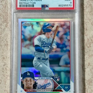 Réfracteur Topps Chrome James Outman 2023 Rookie RC #81 - PSA 9 État neuf Los Angeles Dodgers