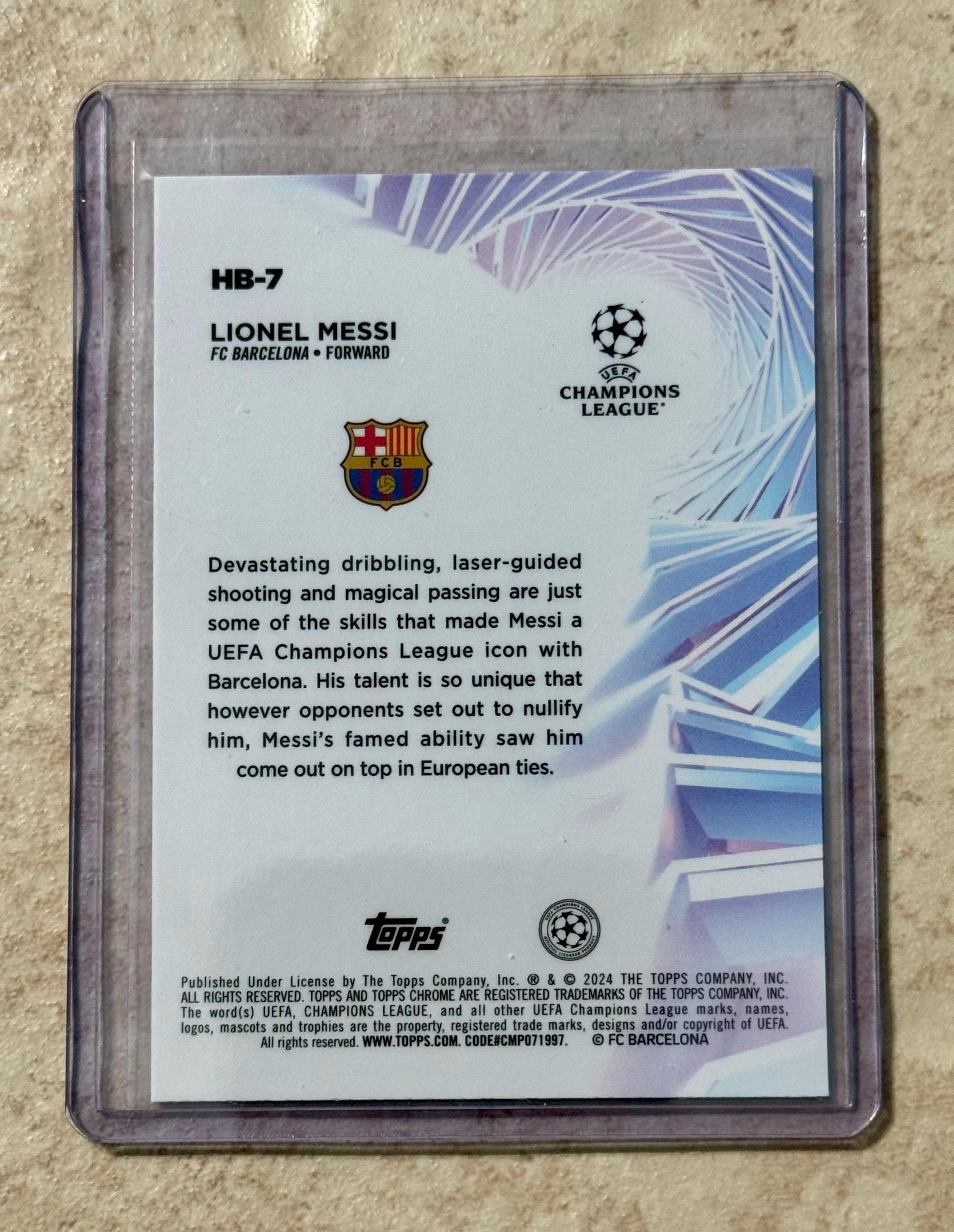 2023-24 Topps Chrome UEFA Lionel Messi Hobby Masters Case Hit #HB 