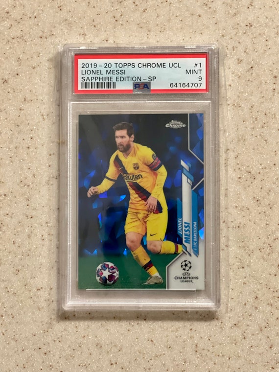 Lionel Messi 2019-20 Topps Chrome UCL Sapphire 1 SP PSA 9 Lionel Messi 2019-20 Topps Chrome UCL Sapphire 1 SP PSA 9