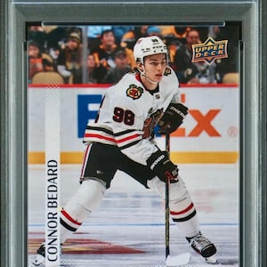 2023Oberdeck Spiel Dated Moments #1 Connor Bedard PSA 8 Chicago Blackhawks Fernoff Rookie